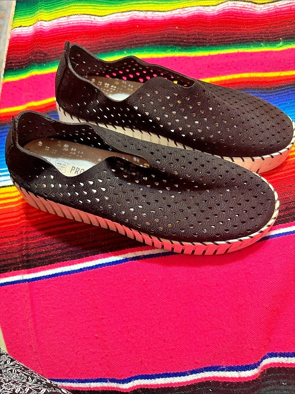 Project Cloud Daffodil Perforated Sneakers in Black & White